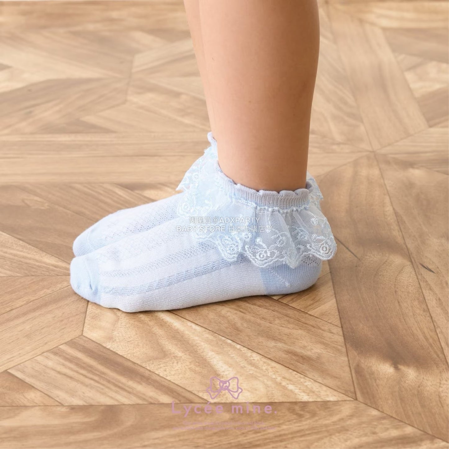 日本直送 Lycee mine 蕾絲短襪一對 15-19cm 襪系列