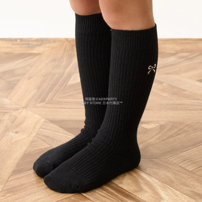 日本直送 Lycee mine 蝶結刺繡及膝襪一對 14-20cm 襪系列