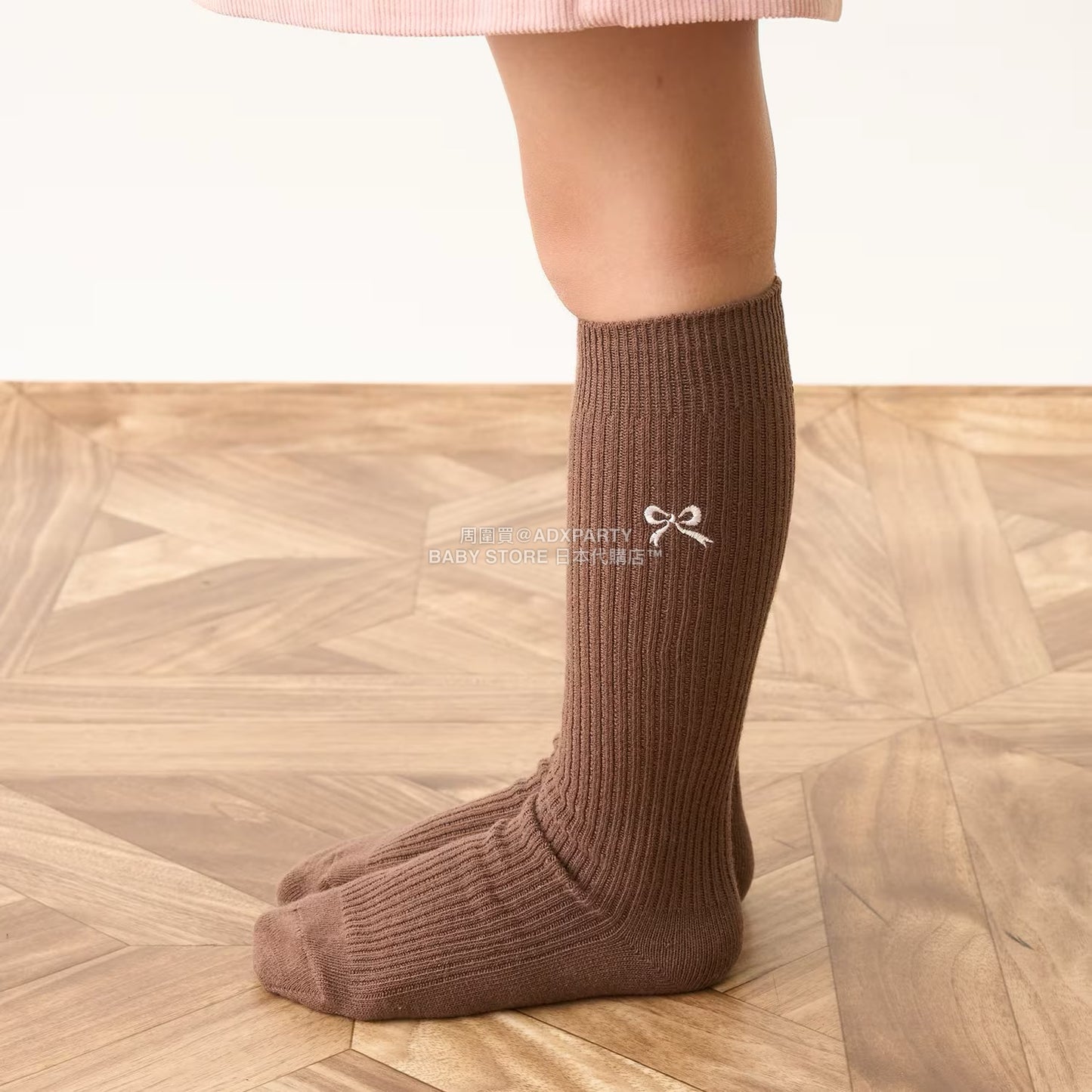 日本直送 Lycee mine 蝶結刺繡及膝襪一對 14-20cm 襪系列