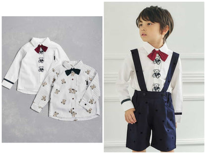 日本童裝 apres les cours x tiny bear 襯衫 90-120cm 男童款 冬季 TOPS 面試/宴會/表演 兒童服飾