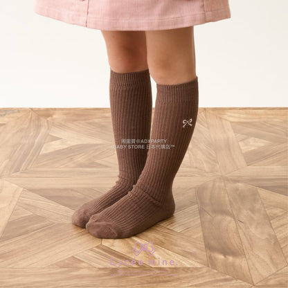 日本直送 Lycee mine 蝶結刺繡及膝襪一對 14-20cm 襪系列