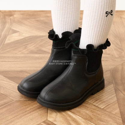 日本直送 Lycee mine 荷葉邊羅紋側拉鍊短靴 18-21cm 鞋系列 其他品牌