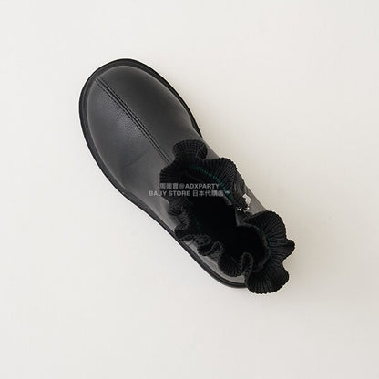 日本直送 Lycee mine 荷葉邊羅紋側拉鍊短靴 18-21cm 鞋系列 其他品牌