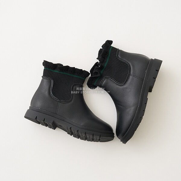 日本直送 Lycee mine 荷葉邊羅紋側拉鍊短靴 18-21cm 鞋系列 其他品牌