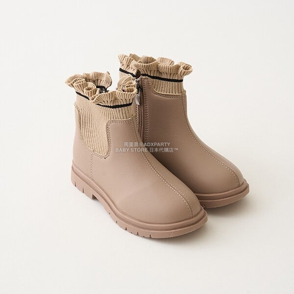 日本直送 Lycee mine 荷葉邊羅紋側拉鍊短靴 18-21cm 鞋系列 其他品牌