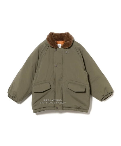 日本童裝 B:MING by BEAMS 毛毛領夾棉外套 100-150cm 男童款/女童款 秋冬季 (適合香港平均溫度、寒冷天氣、溫度低天氣）OUTERWEAR