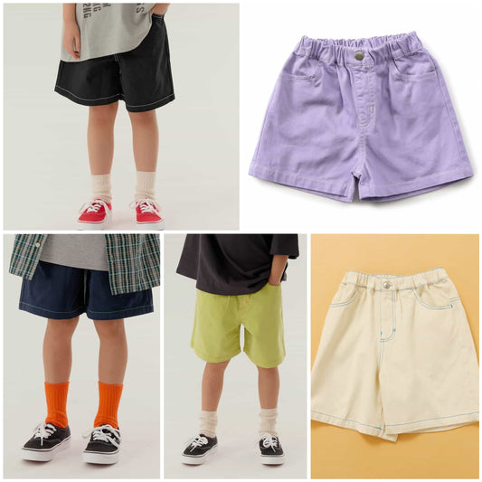 日本童裝 BREEZE  撞色短褲 90-160cm 男童款/女童款 夏季 PANTS