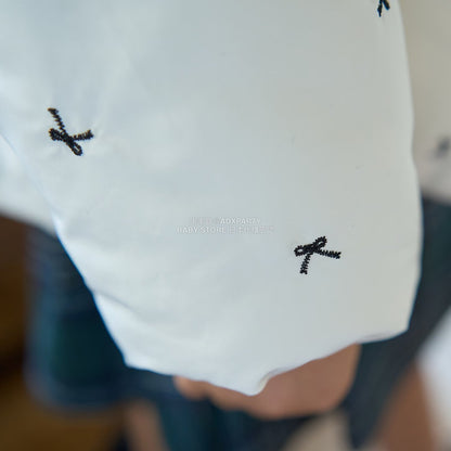 日本童裝 Ly# mine 刺繡無領夾棉抓毛外套 100-150cm 女童款 冬季 (適合初秋、香港平均溫度、寒冷天氣）OUTERWEAR 