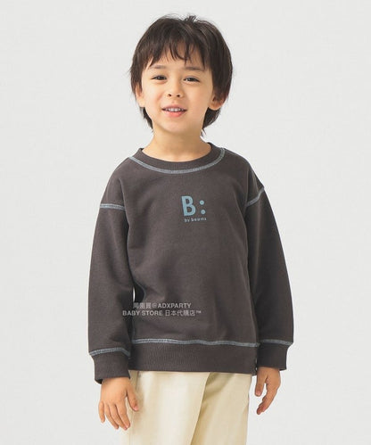 日本童裝 B:MING by BEAMS 配色縫線logo衛衣 100-140cm 男童款/女童款 秋冬季 TOPS