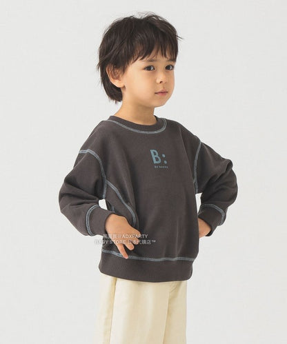 日本童裝 B:MING by BEAMS 配色縫線logo衛衣 100-140cm 男童款/女童款 秋冬季 TOPS