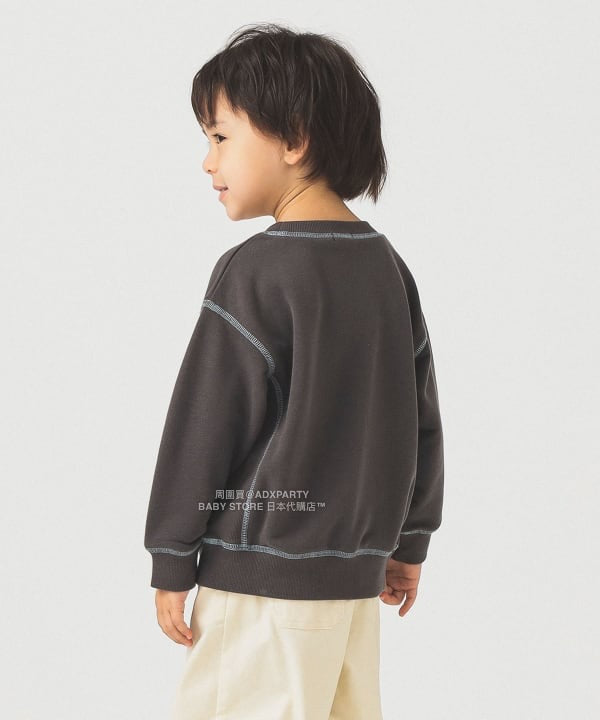 日本童裝 B:MING by BEAMS 配色縫線logo衛衣 100-140cm 男童款/女童款 秋冬季 TOPS