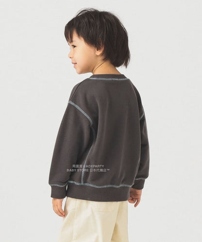 日本童裝 B:MING by BEAMS 配色縫線logo衛衣 100-140cm 男童款/女童款 秋冬季 TOPS