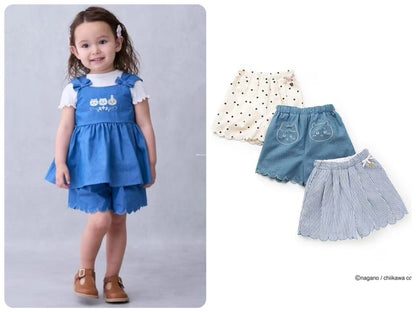 Japanese children's clothing pe#main x Chiikawa ちいかわ wavy shorts 90-130cm girls' summer PANTS 