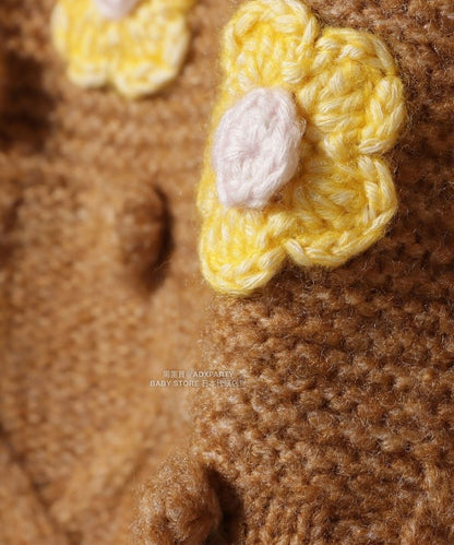 日本童裝 BEAMS mini 花卉針織毛衣 90-140cm 女童款 秋冬季 TOPS