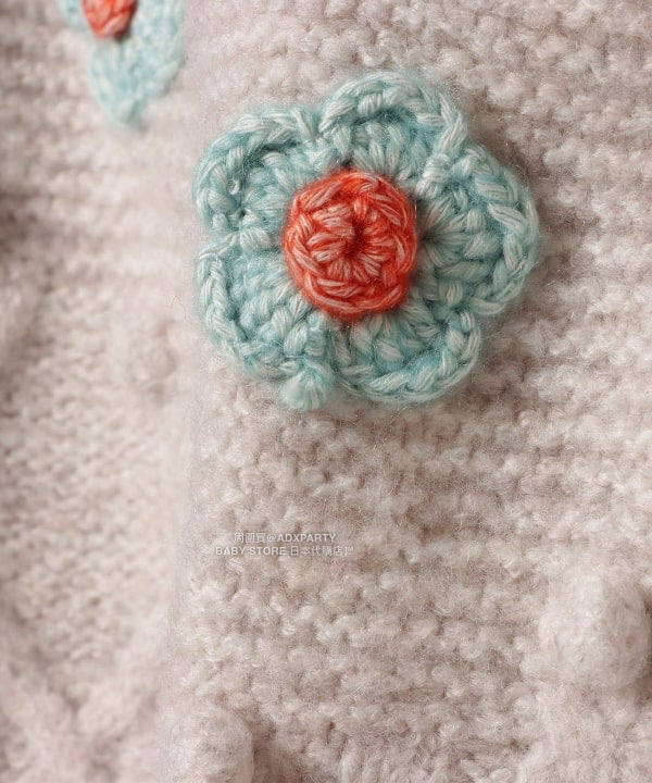 日本童裝 BEAMS mini 花卉針織毛衣 90-140cm 女童款 秋冬季 TOPS