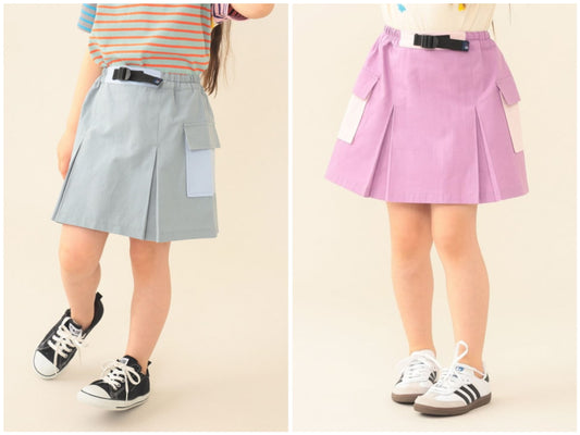 日本童裝 BEAMS mini 工裝百摺短裙 90-140cm 女童款 夏季 SKIRTS