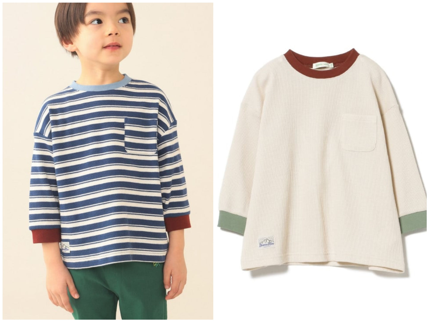 日本童裝 BEAMS mini 華夫紋上衣 90-140cm 男童款 夏季 TOPS
