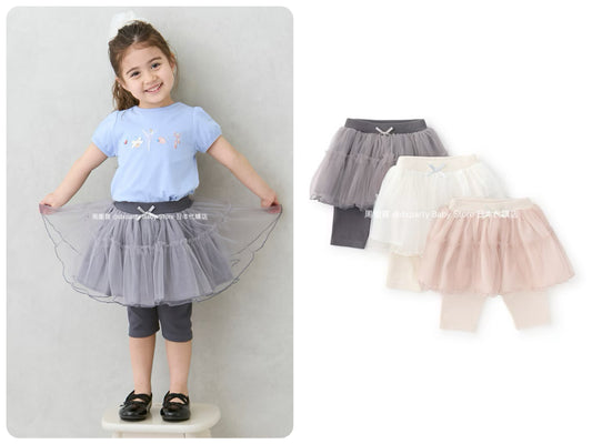 Japanese children's clothing pe#main contact cold fake two-piece five-point long skirt pants 80-130cm girls summer SKIRTS PANTS 