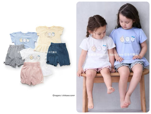 Japanese children's clothing pe#main x Chiikawa ちいかわ pajamas 90-130cm girls' summer pajamas series 