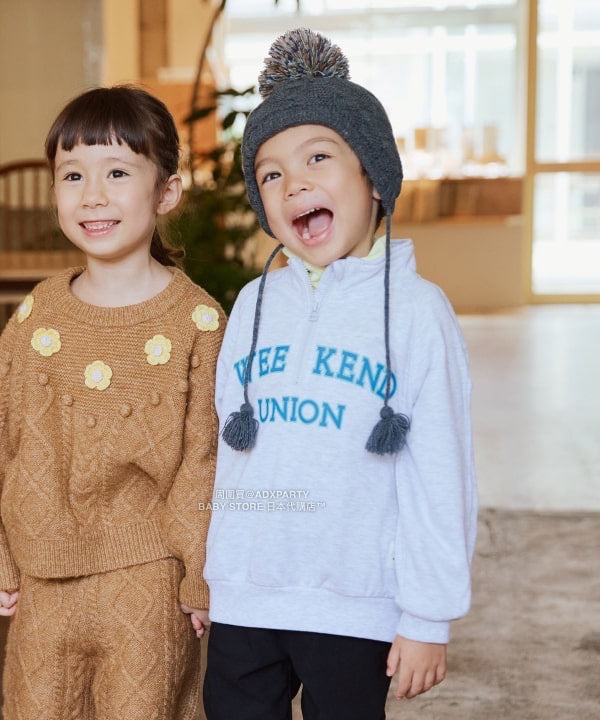 日本童裝 BEAMS mini 半拉鍊衛衣 90-140cm 男童款/女童款 秋冬季 TOPS