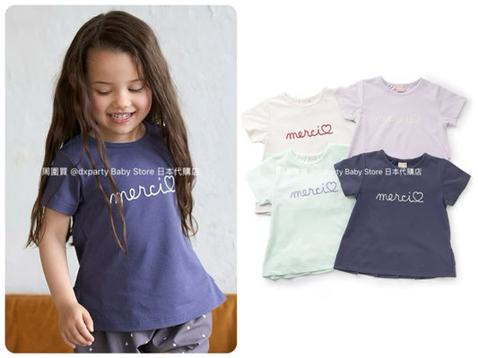 Japanese children's clothing pe#main amphibious quick-drying embroidered top 80-130cm girls summer TOPS summer swimsuit special edition 