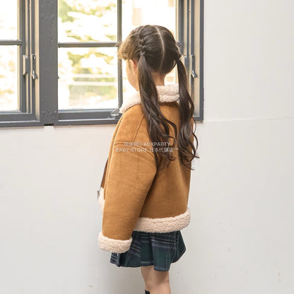 日本童裝 Ly# mine 仿羊毛大褸 100-150cm 女童款 冬季 (適合香港平均溫度、寒冷天氣雪）OUTERWEAR 