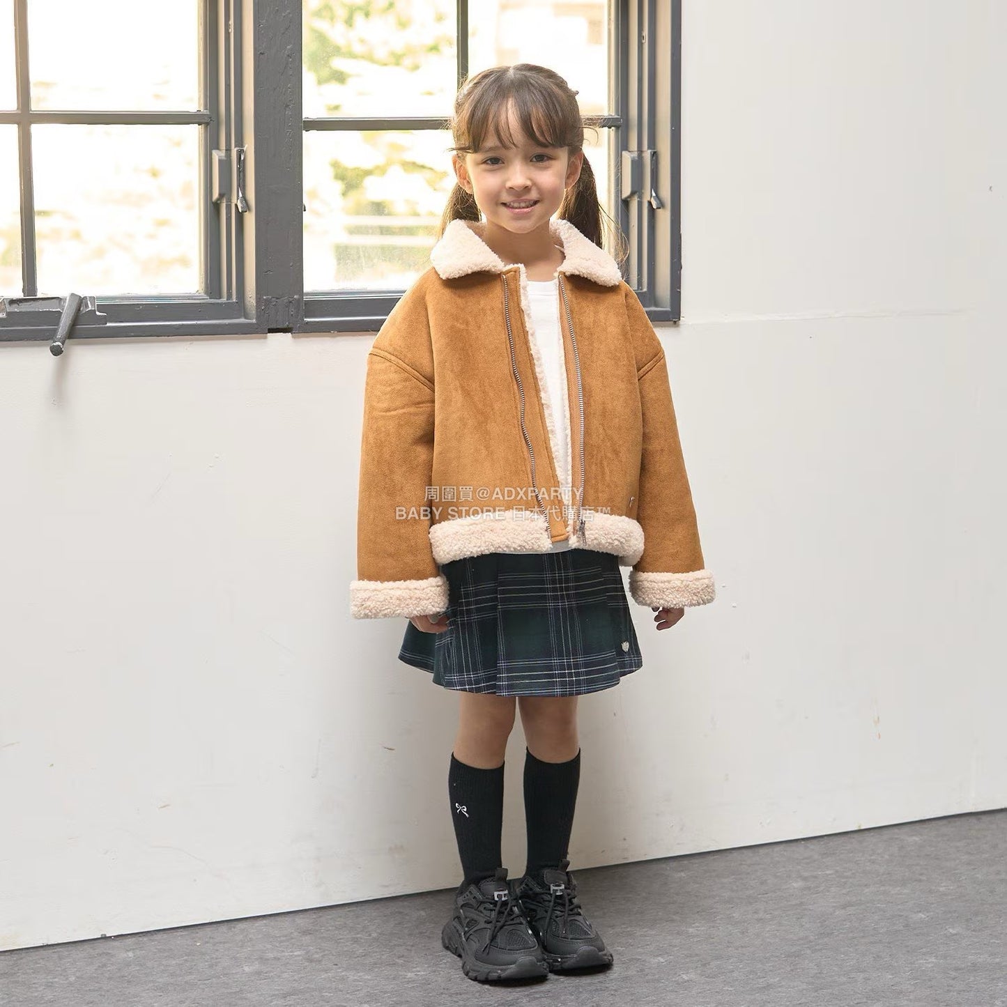 日本童裝 Ly# mine 仿羊毛大褸 100-150cm 女童款 冬季 (適合香港平均溫度、寒冷天氣雪）OUTERWEAR 