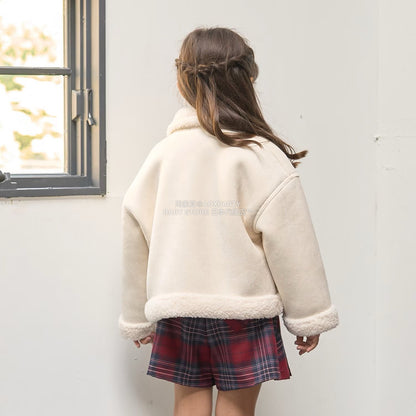 日本童裝 Ly# mine 仿羊毛大褸 100-150cm 女童款 冬季 (適合香港平均溫度、寒冷天氣雪）OUTERWEAR 