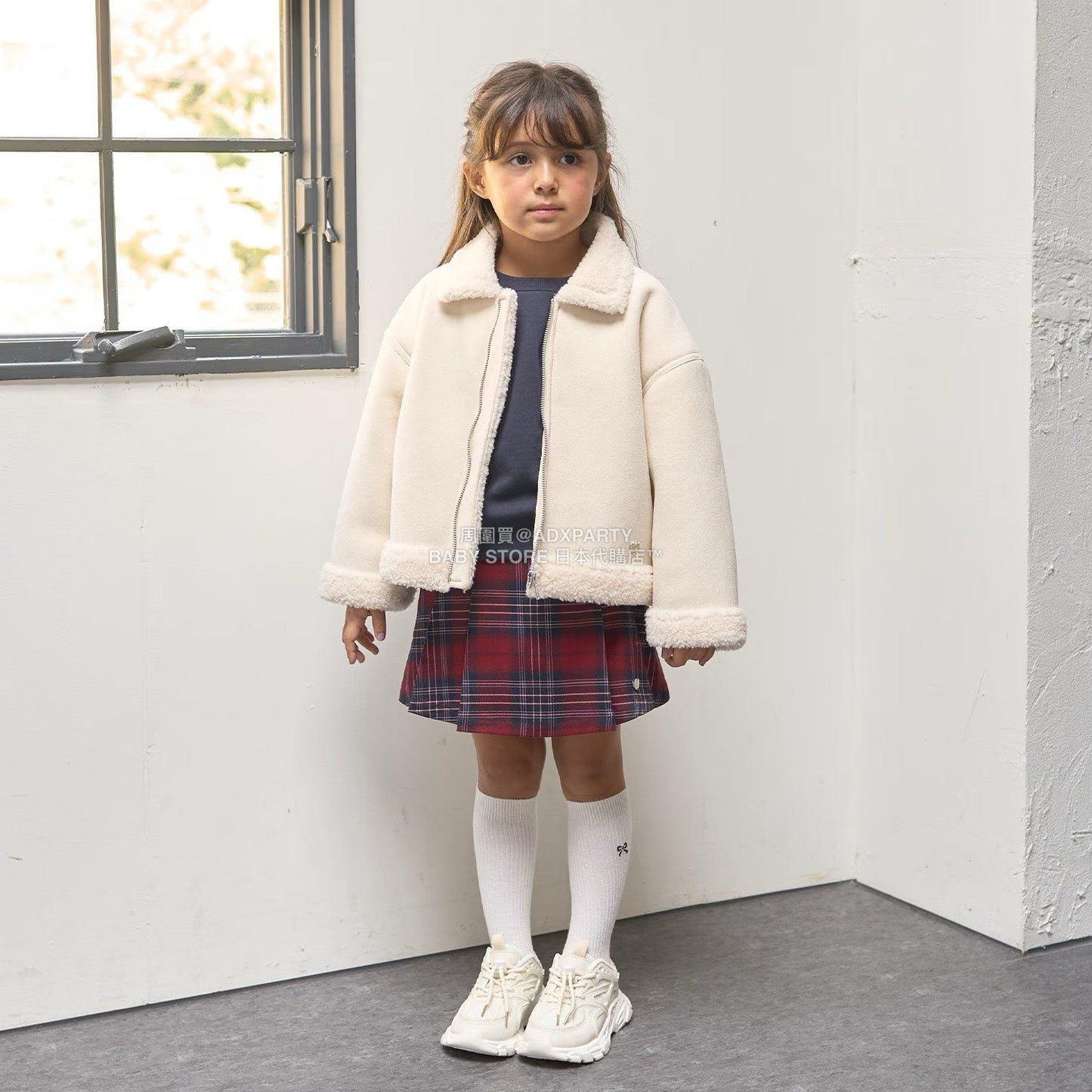 日本童裝 Ly# mine 仿羊毛大褸 100-150cm 女童款 冬季 (適合香港平均溫度、寒冷天氣雪）OUTERWEAR 