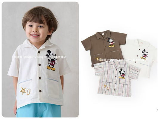 Japanese children's clothing pe#main x Disney shirt 80-130cm boys' summer TOPS 