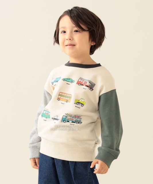 日本童裝 BEAMS mini 車車印花衛衣 90-130cm 男童款/女童款 秋冬季 TOPS