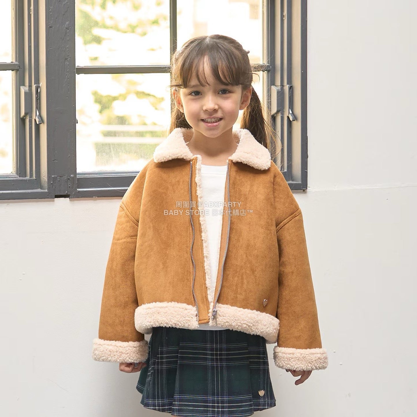 日本童裝 Ly# mine 仿羊毛大褸 100-150cm 女童款 冬季 (適合香港平均溫度、寒冷天氣雪）OUTERWEAR 