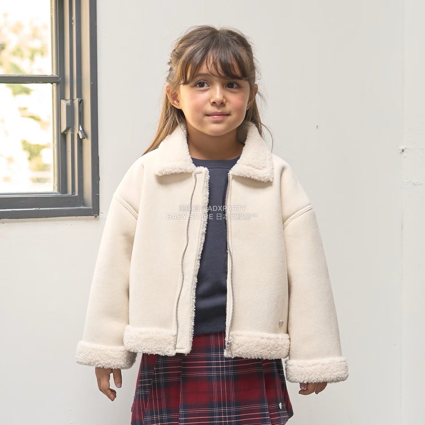 日本童裝 Ly# mine 仿羊毛大褸 100-150cm 女童款 冬季 (適合香港平均溫度、寒冷天氣雪）OUTERWEAR 