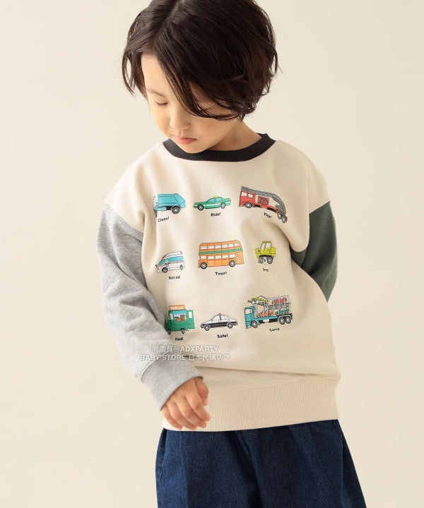 日本童裝 BEAMS mini 車車印花衛衣 90-130cm 男童款/女童款 秋冬季 TOPS