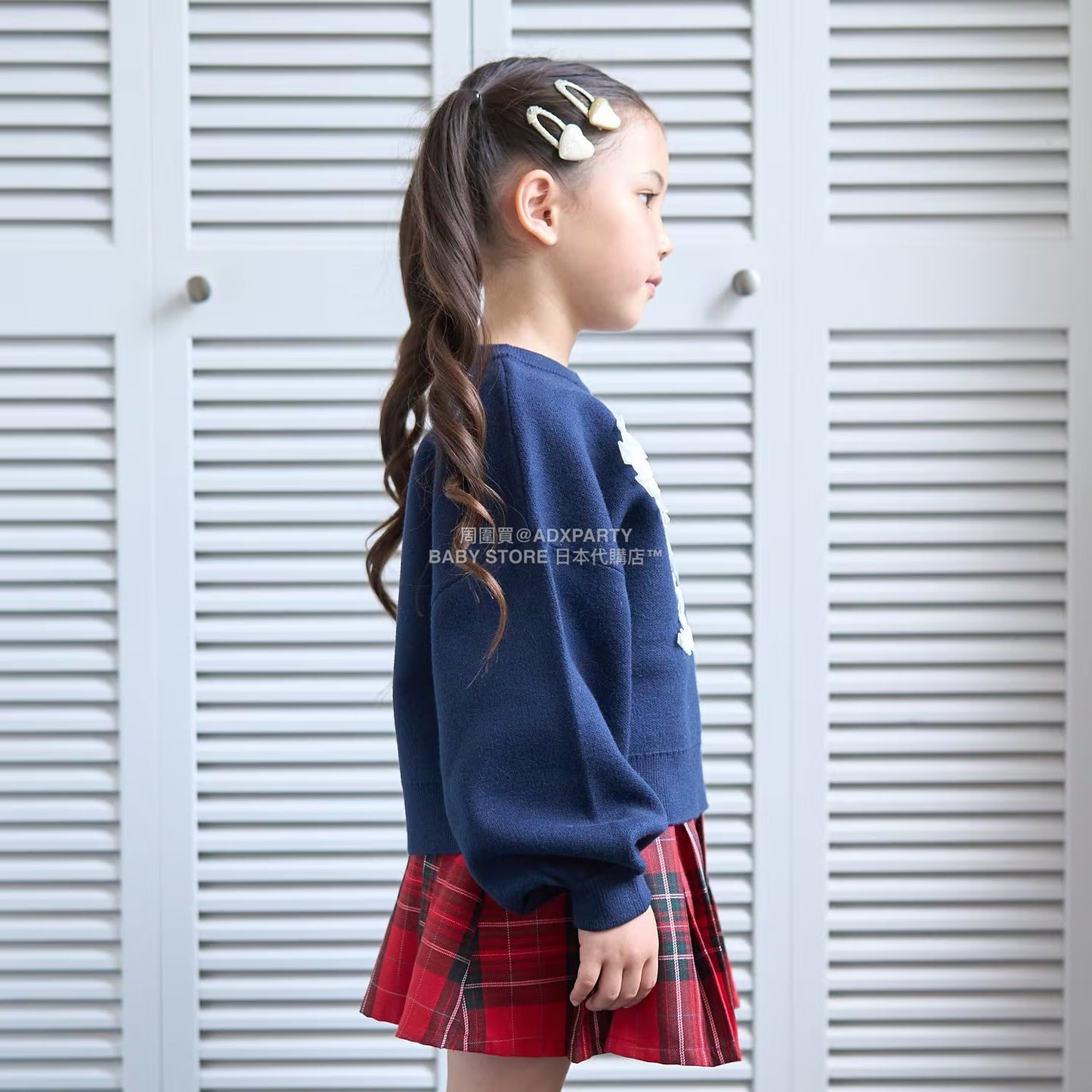 日本童裝 Ly# mine 心型與蝴蝶結針織毛衣 110-140cm 女童款 冬季 TOPS