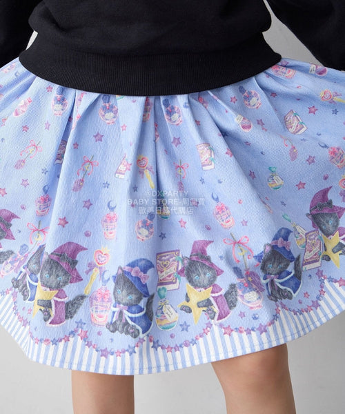 日本童裝 aF#a325 魔法貓咪短裙 100-150cm 女童款 秋季 SKIRTS Halloween攪鬼特輯 Cosplay服裝