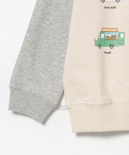 日本童裝 BEAMS mini 車車印花衛衣 90-130cm 男童款/女童款 秋冬季 TOPS