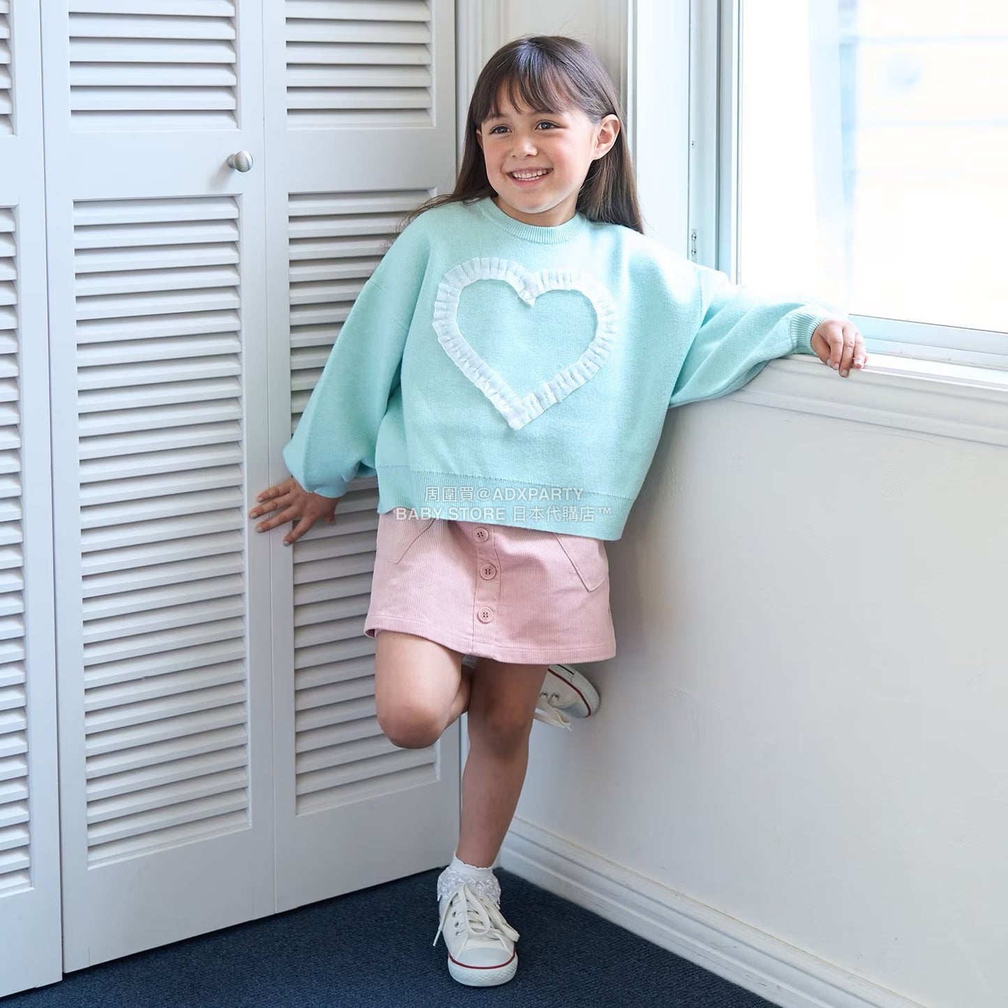 日本童裝 Ly# mine 心型與蝴蝶結針織毛衣 110-140cm 女童款 冬季 TOPS