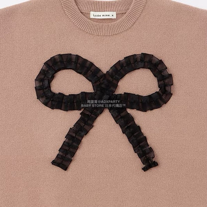 日本童裝 Ly# mine 心型與蝴蝶結針織毛衣 110-140cm 女童款 冬季 TOPS