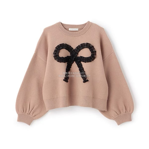 日本童裝 Ly# mine 心型與蝴蝶結針織毛衣 110-140cm 女童款 冬季 TOPS