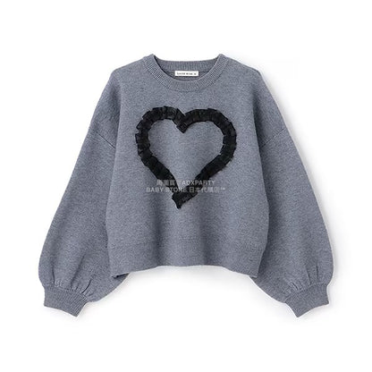 日本童裝 Ly# mine 心型與蝴蝶結針織毛衣 110-140cm 女童款 冬季 TOPS