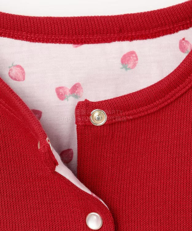 日本童裝 aF#a325 士多啤梨系列 針織外套 90-140cm 女童款 春季 OUTERWEAR 聖誕紅/新年紅