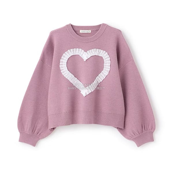 日本童裝 Ly# mine 心型與蝴蝶結針織毛衣 110-140cm 女童款 冬季 TOPS