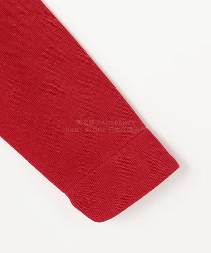 日本童裝 aF#a325 士多啤梨系列 針織外套 90-140cm 女童款 春季 OUTERWEAR 聖誕紅/新年紅