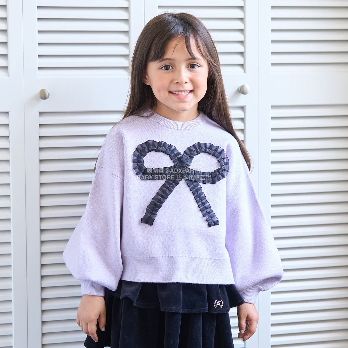 日本童裝 Ly# mine 心型與蝴蝶結針織毛衣 110-140cm 女童款 冬季 TOPS