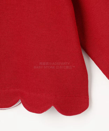 日本童裝 aF#a325 士多啤梨系列 針織外套 90-140cm 女童款 春季 OUTERWEAR 聖誕紅/新年紅