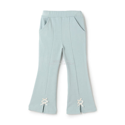 日本童裝 Ly# mine 薄抓毛蝴蝶結開衩喇叭褲 100-140cm 女童款 冬季 PANTS