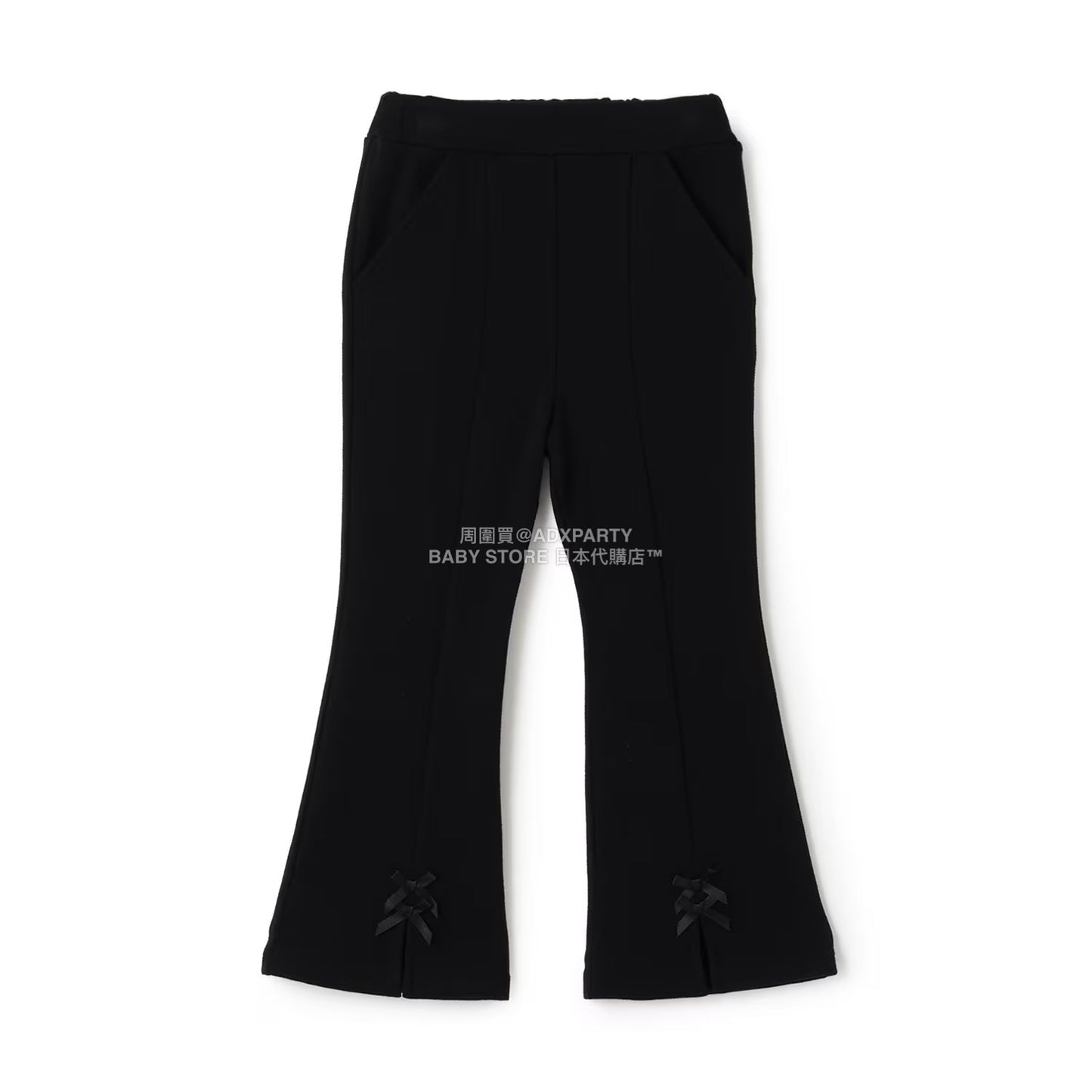 日本童裝 Ly# mine 薄抓毛蝴蝶結開衩喇叭褲 100-140cm 女童款 冬季 PANTS