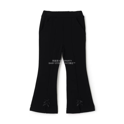 日本童裝 Ly# mine 薄抓毛蝴蝶結開衩喇叭褲 100-140cm 女童款 冬季 PANTS