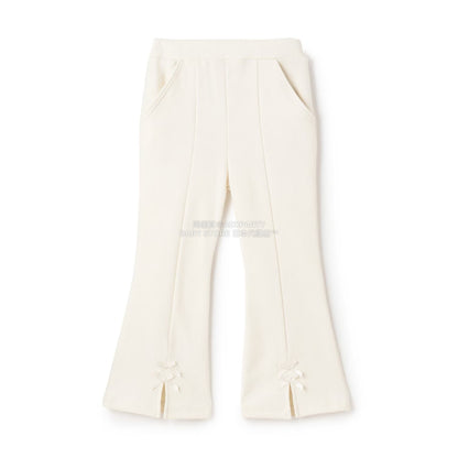 日本童裝 Ly# mine 薄抓毛蝴蝶結開衩喇叭褲 100-140cm 女童款 冬季 PANTS